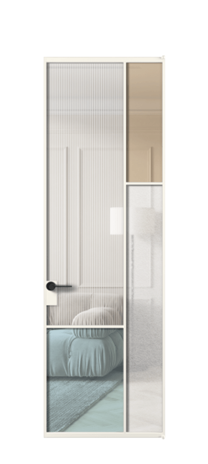 Межкомнатная дверь Мозаик АЛПЛ041.12 Алюминий пудровый белый Комбинация стекол Группы 1 и Группы 3 Цена 189060 ₽ | Volhovec