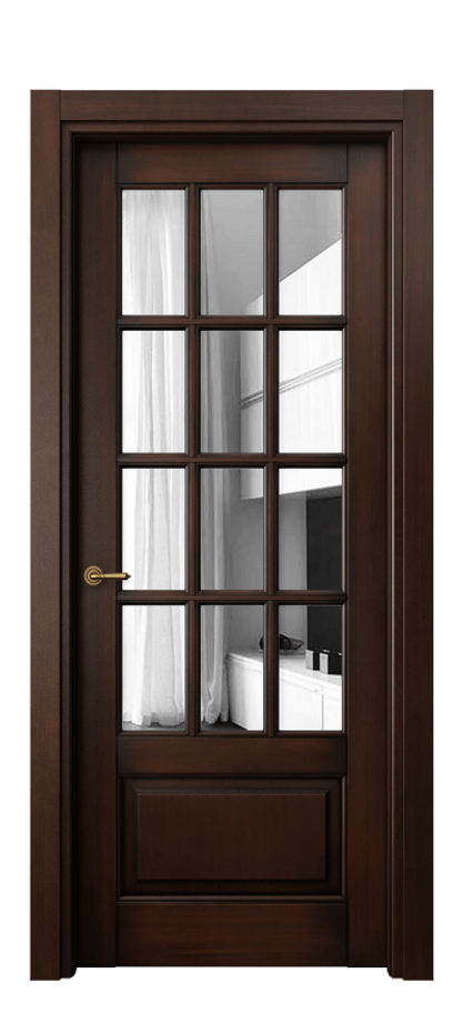 Межкомнатная дверь Тоскана Грильято 6313 Бук тёмный с патиной Двустороннее зеркало, триплекс Цена 148170 ₽ | Volhovec
