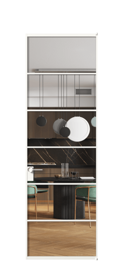 Алюминиевая дверь АЛПЛ040.04 Алюминий Белый Прозрачное стекло "Кристал Вижн", калёное Цена 167720  | Volhovec