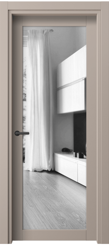 Межкомнатная дверь Нео 2102 ПЭТ серо-коричневый  Двустороннее зеркало, триплекс Цена 37070 ₽ | Volhovec