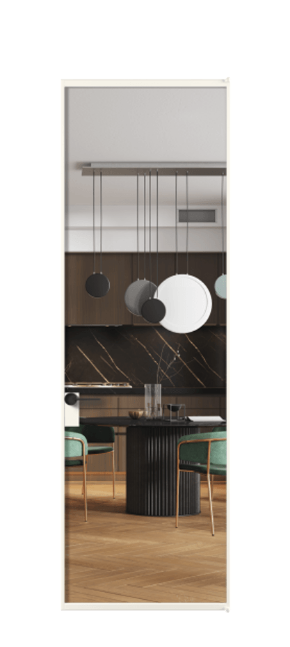 Алюминиевая дверь АЛПЛ040.01 Алюминий пудровый белый Прозрачное стекло "Кристал Вижн", калёное Цена 160350  | Volhovec