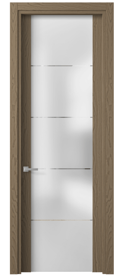 Межкомнатная дверь Планум 4114 Дуб дымный Сатинированное стекло с гравировкой «КВАДРО», триплекс Цена 76340 ₽ | Volhovec