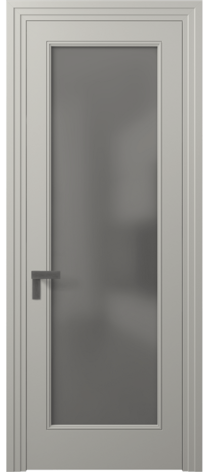 Межкомнатная дверь Рокка 8300 Матовый тёплый серый Сатинированное серое стекло, триплекс Цена 74239 ₽ | Volhovec