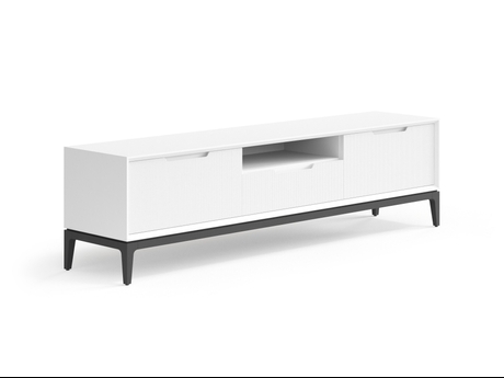 Мебель ТВ тумба Вельвет. Цвет Матовый светло-серый. Материал Гладкая эмаль. Коллекция ТВ тумба Вельвет. Картинка.