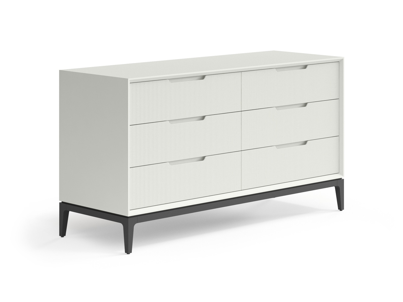 Комод Velvet 6 ящиков Матовый жемчужный