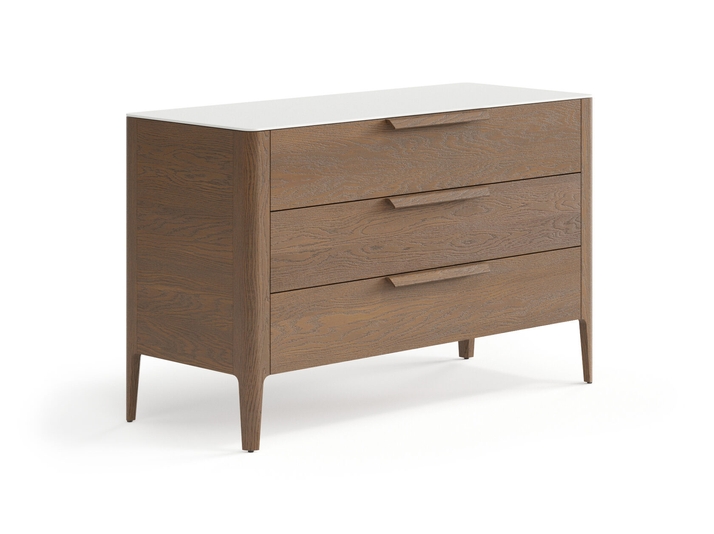 Мебель Комод Пьега 3 ящика. Цвет Дуб туманный матовый. Материал Массив дуба матовый. Коллекция Комод Пьега 3 ящика. Картинка.