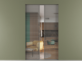 Алюминевая перегородка АЛПР 040.07 МКЛС Crystalvision. Цвет Алюминий классический серый. Материал Алюминий в эмали. Коллекция Перегородка Формато скрытый пенал 2 створки. Картинка.