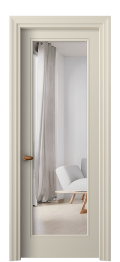 Дверь межкомнатная 8502 МБСР ЗЕР. Цвет Матовый бежево-серый. Материал Гладкая эмаль. Коллекция Эссе. Картинка.