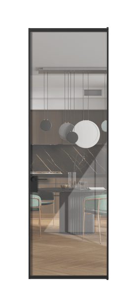 Дверь межкомнатная АЛПЛ040.01 ЧРН Алюминий Черный Stopsol Clear прозрачное. Цвет Алюминий Черный. Материал Алюминий. Коллекция Формато. Картинка.